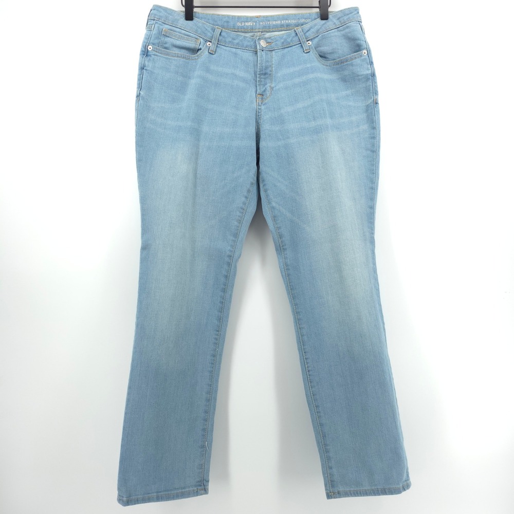 Old Navy Women Jeans Boyfriend Straight Droit 12 Regular Light Blue Denim Casual